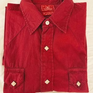 Lucky Brand Red Wine Dress Shirt XL